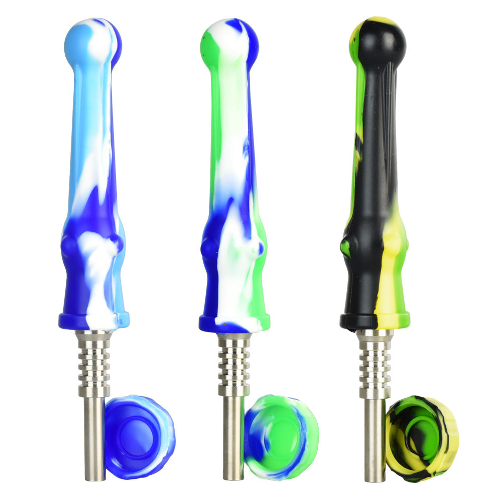 Silicone Vapor Straw w/ 14mm Ti Tip – 6.5″ / Colors Vary