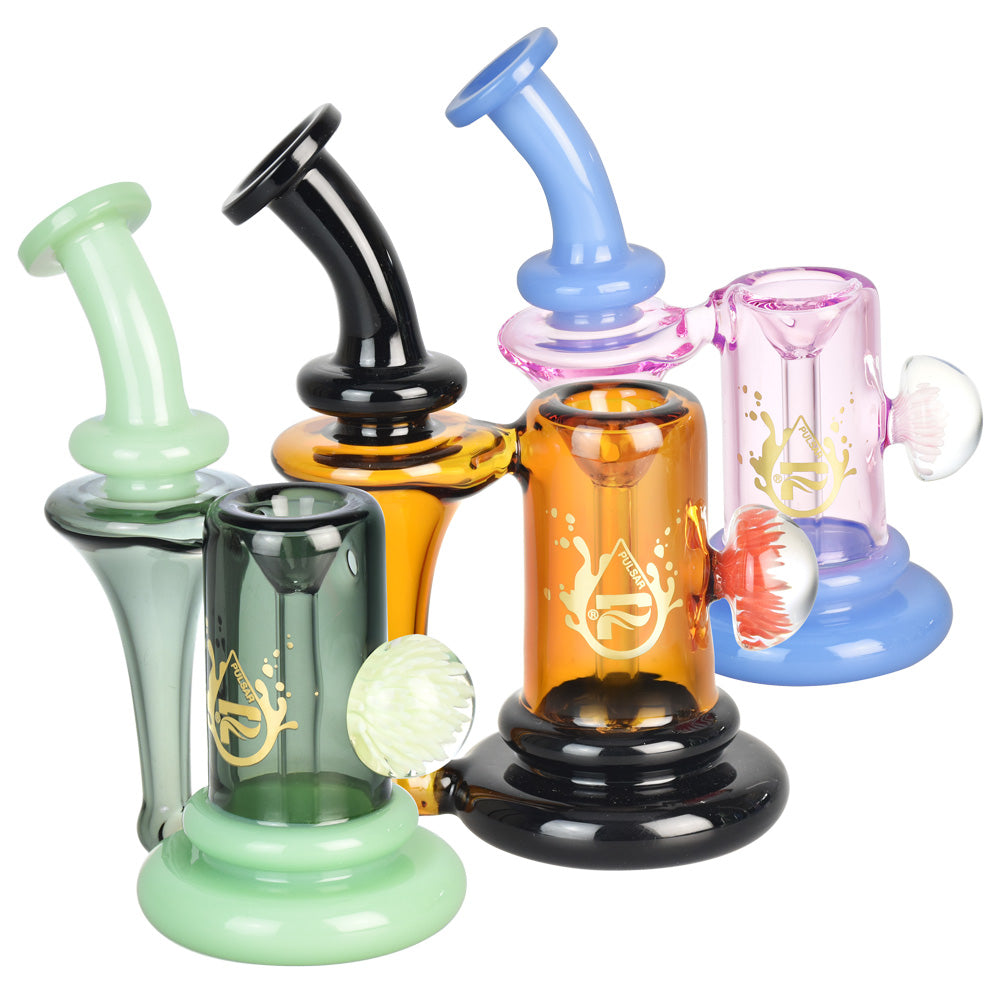Pulsar Flower Power Recycler Bubbler w/ Marble -5.75″/Clrs Vary