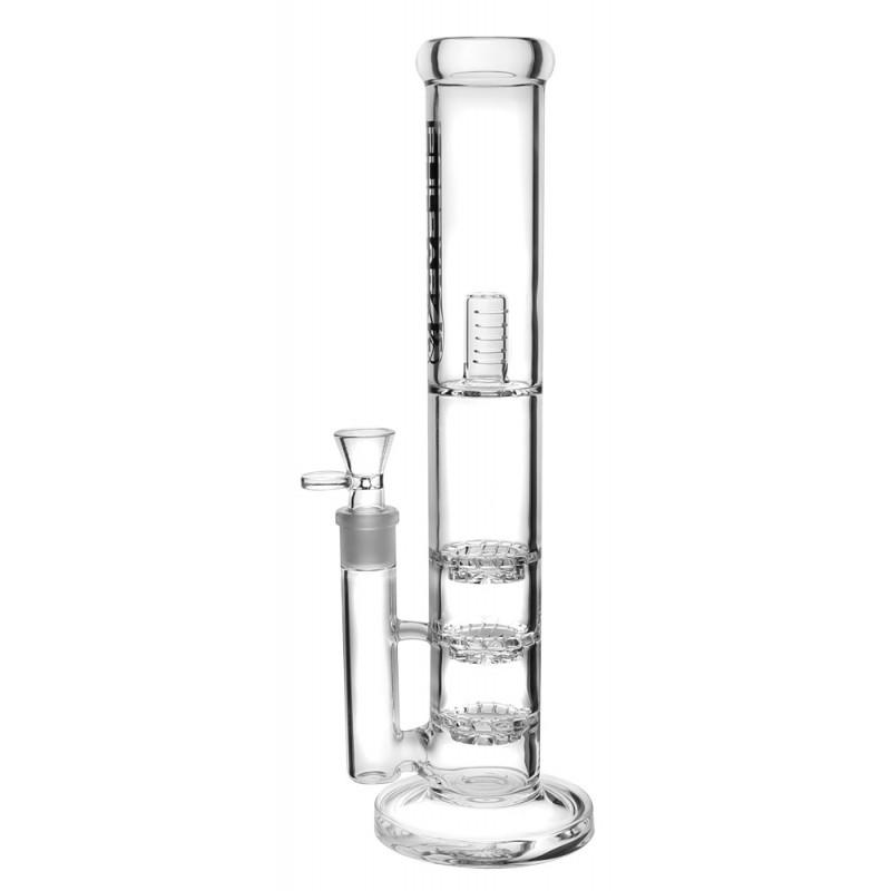 Pulsar Triple Perc Straight Tube Bong 14″