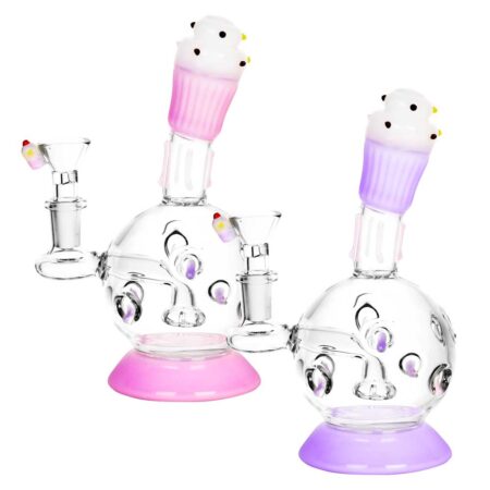 Cupcake Water Pipe w/ Bowl - 7" / 14mm F / Colors Vary