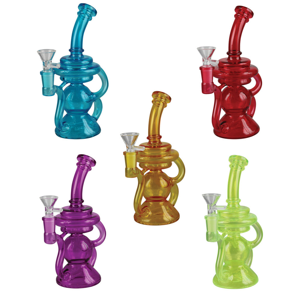 Recycler Water Pipe – 7.5″ / 14mm F – Colors Vary
