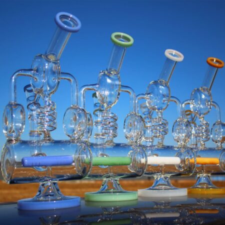 Recycler Style Inline Percolator Bong with Spring Body Shape