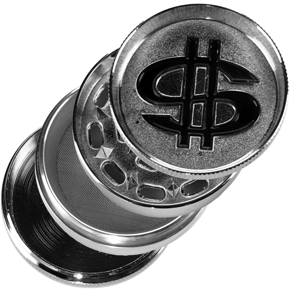 4-part Metal Grinder with Iconic Symbols Including Flaming Dice - Image 3