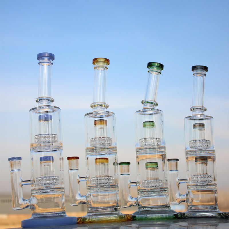 Dual Matrix Percolator Glass Water Pipe 12″