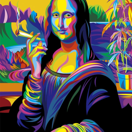 Bob Weer "Mona Lisa"  6.1" x  8.1" 85 Piece Puzzle in Black Chipboard Box