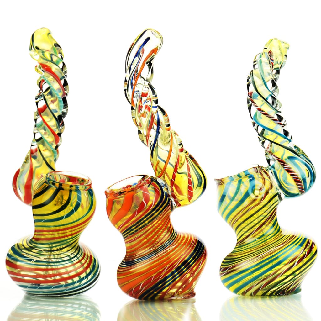Sherlock Bubbler Swirling Art with Twisted Mouth Design