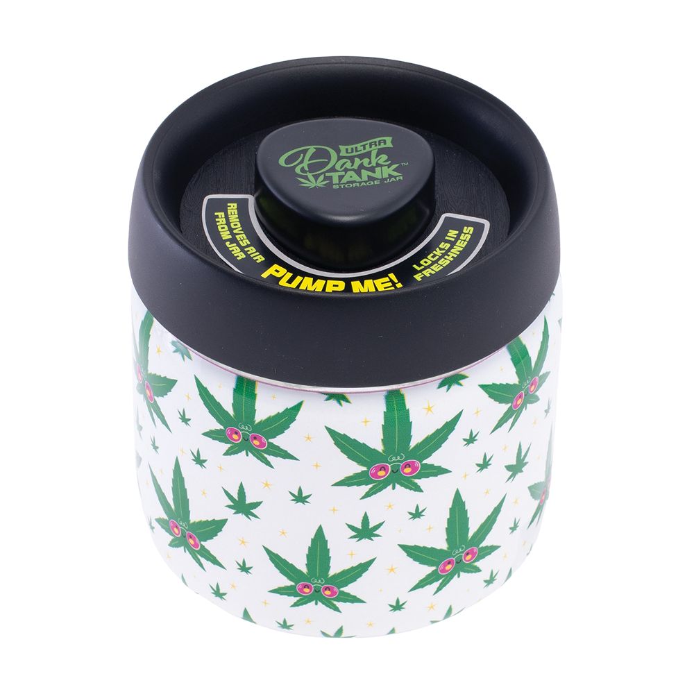 Fujima Dank Tank Vacuum Glass Jar – 4.2″ / Hemp Leaf