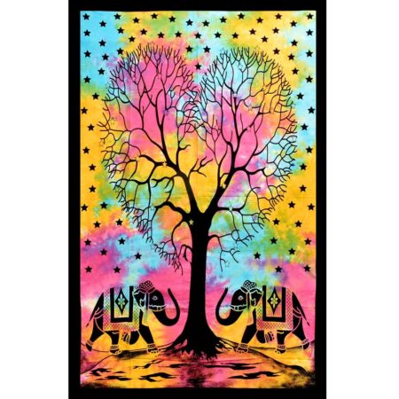 ThreadHeads Lucky Elephant Couple Tie-Dye Tapestry