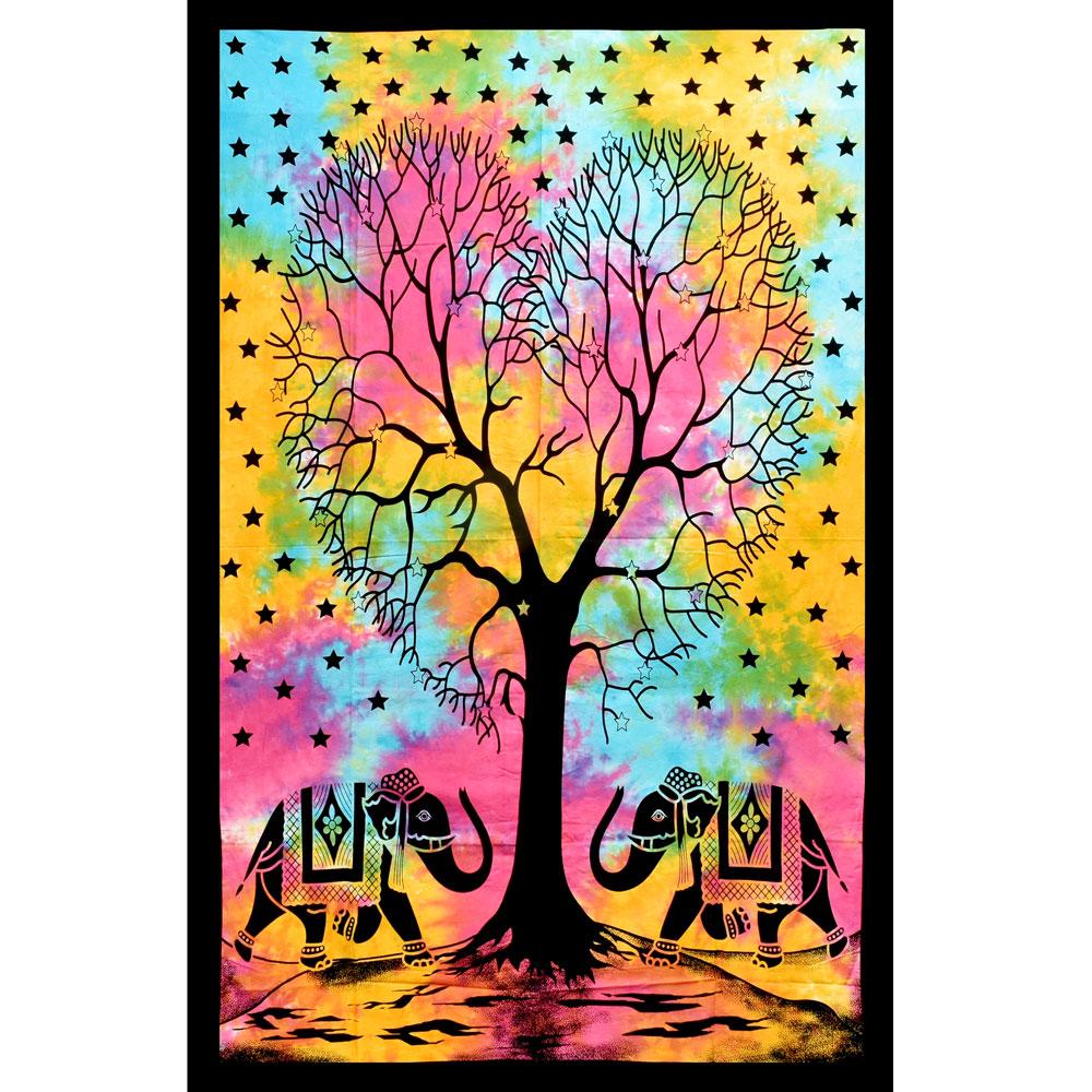 ThreadHeads Lucky Elephant Couple Tie-Dye Tapestry