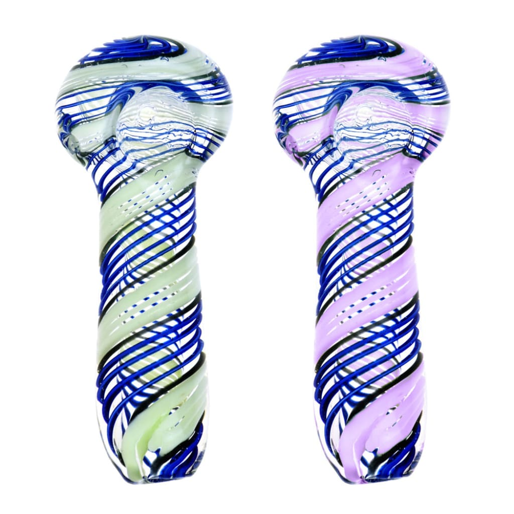 Blue Slime Hand Pipe – Sturdy Borosilicate Glass In Assorted Colors – Vary