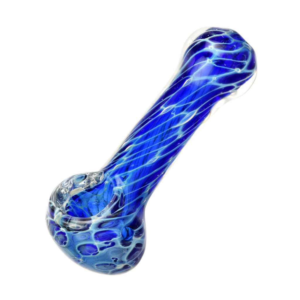 Blue Cellular Glass Spoon Pipe – 4 Inch – Pipe