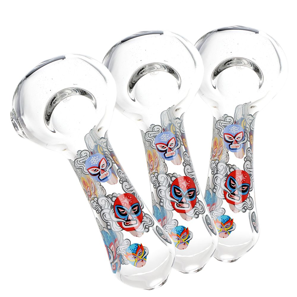 Pulsar Luchadors Glass Spoon Pipe – 4.5″ 3CT