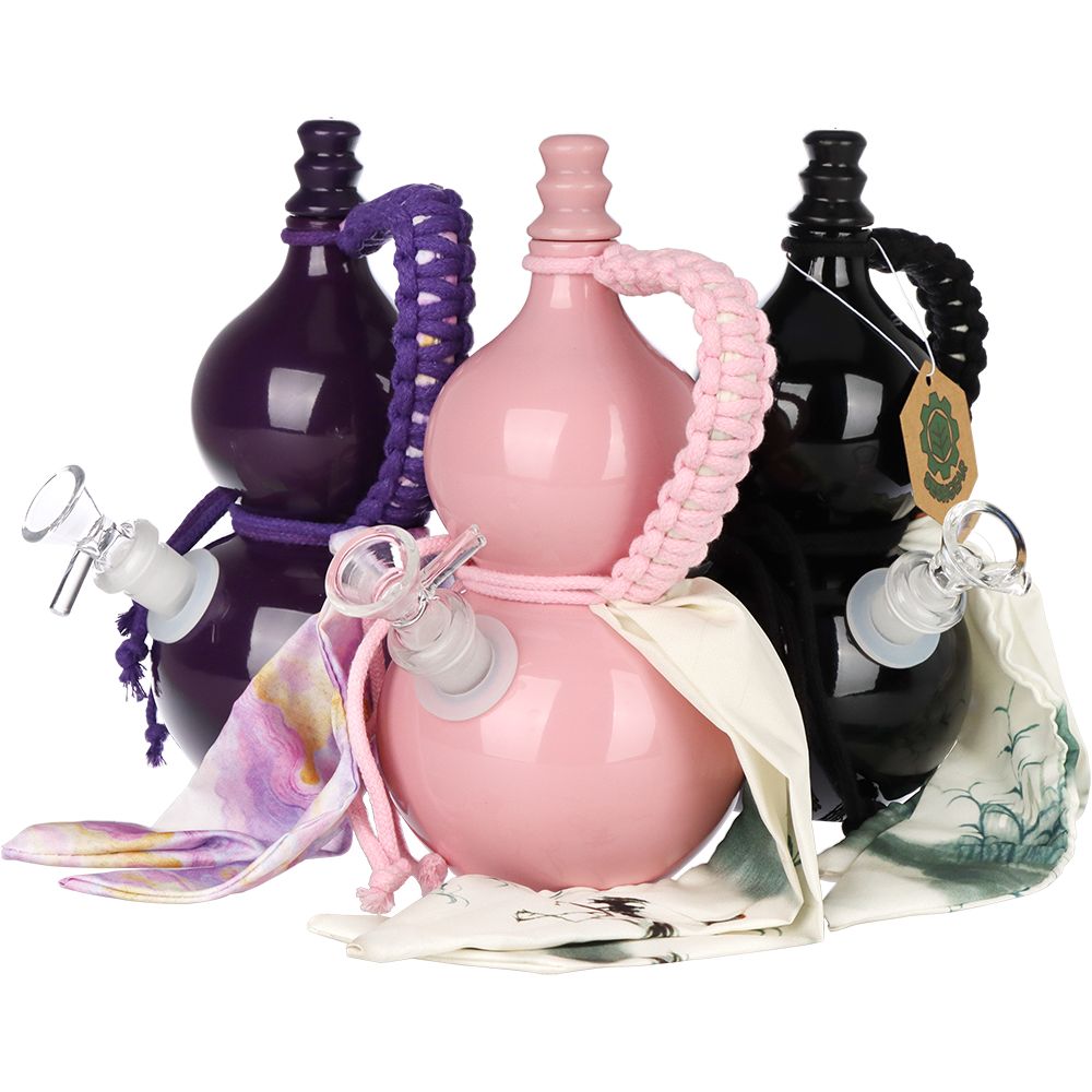 SeshGear Gourd Glass Water Pipe – 7.75″ / 14mm F / Colors Vary
