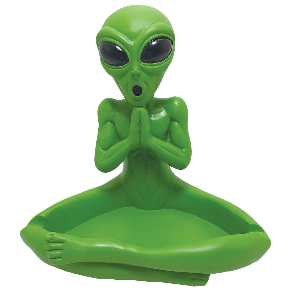 Meditating Alien Polyresin Ashtray – 5.5″