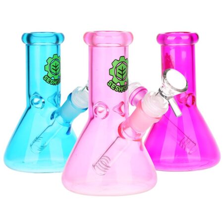SeshGear Shorty Beaker Color Glass Water Pipe | 5.75″ | 14mm F